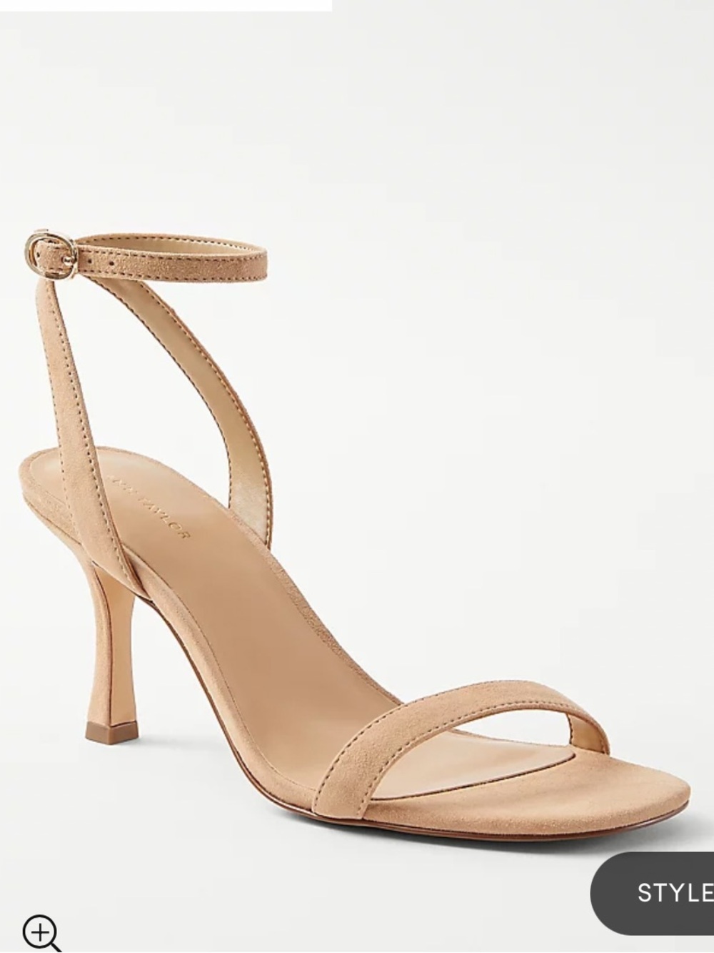 Ann Taylor Nude Suede Strappy Stiletto Sandals Size 8.5